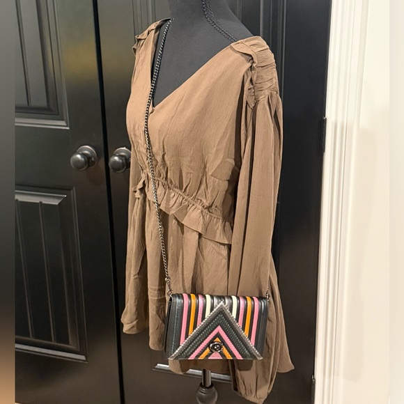 Coach 1941 Foldover Chain Clutch Crossbody Quilted Striped 27091 - Picture 16 of 16